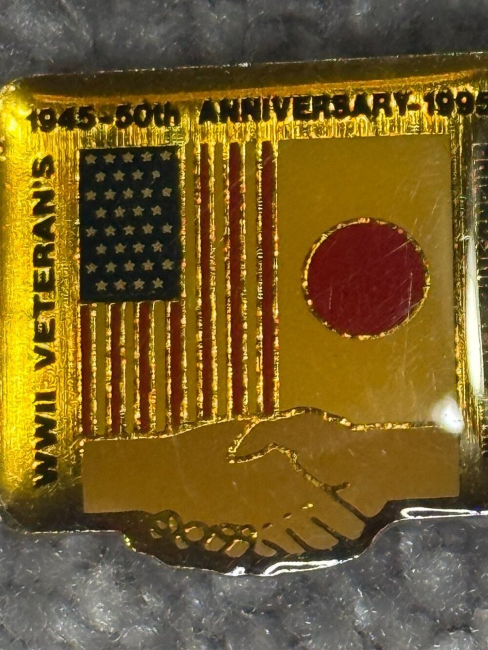 1945-1995 50th WWII Veterans Friendship Program US & Japan 7/8"